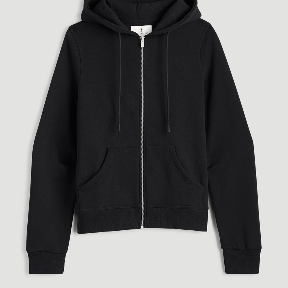American Tall Black Zip-Up - Classic Everyday Hoodie. Size small extra-tall